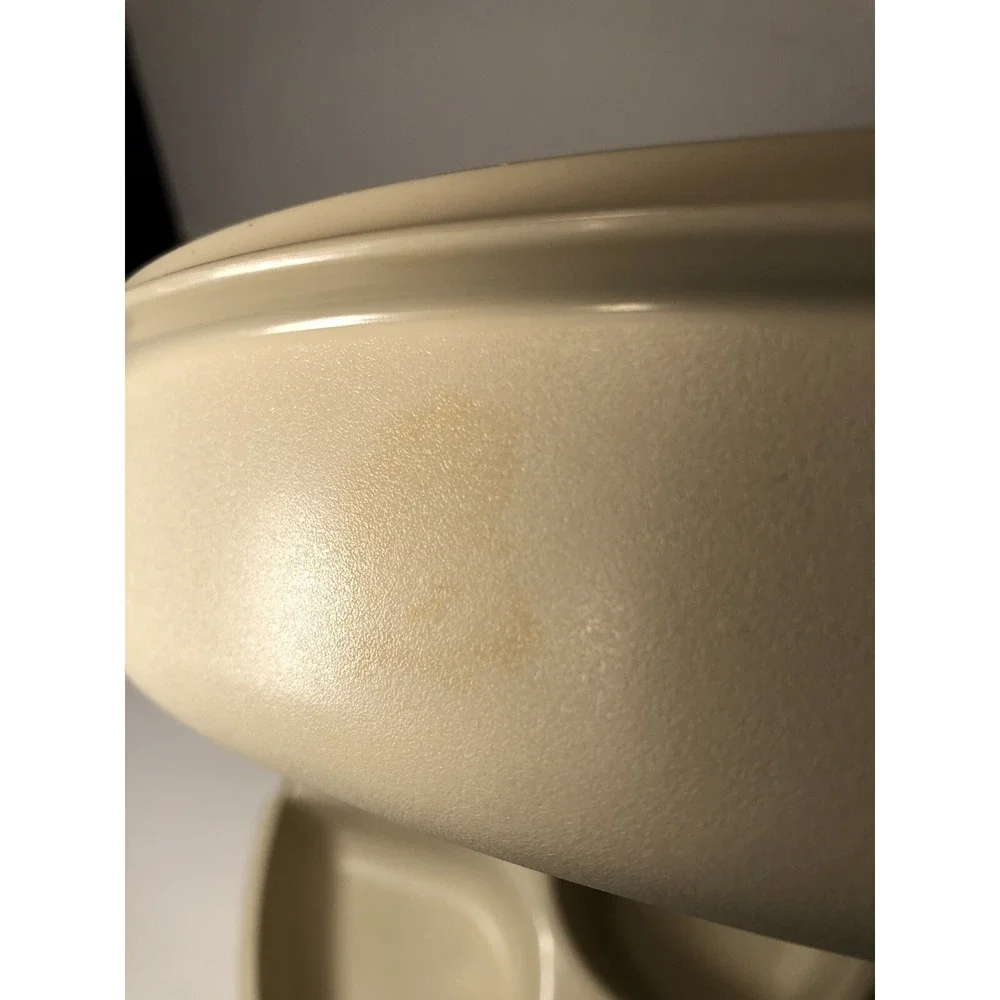 Vintage Almond Tupperware Vegetable Dip Snack Serving Tray  Lid 1665-2 & 1666-2